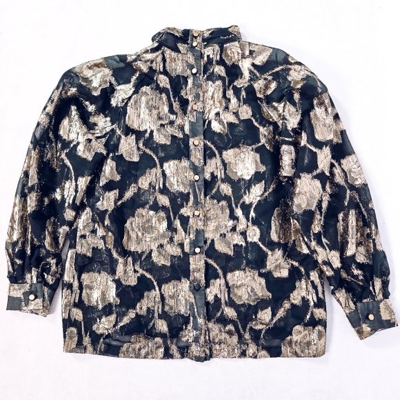Metallic Flroal Blouse - Picture 4 of 9